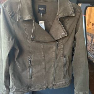 Liverpool army green jeans jacket.   Brand new, never worn!